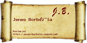 Jenes Borbála névjegykártya